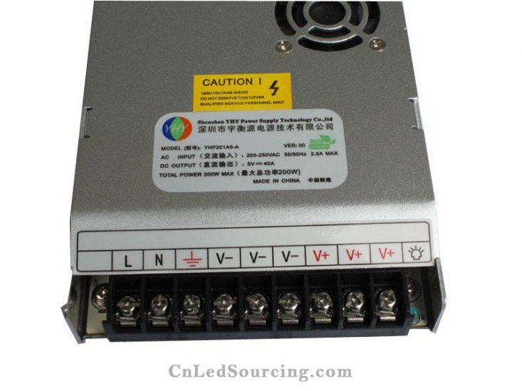 YHY YHP201A5-A (5V 40A) Power Supply, LED Display Switching Power Source - Click Image to Close